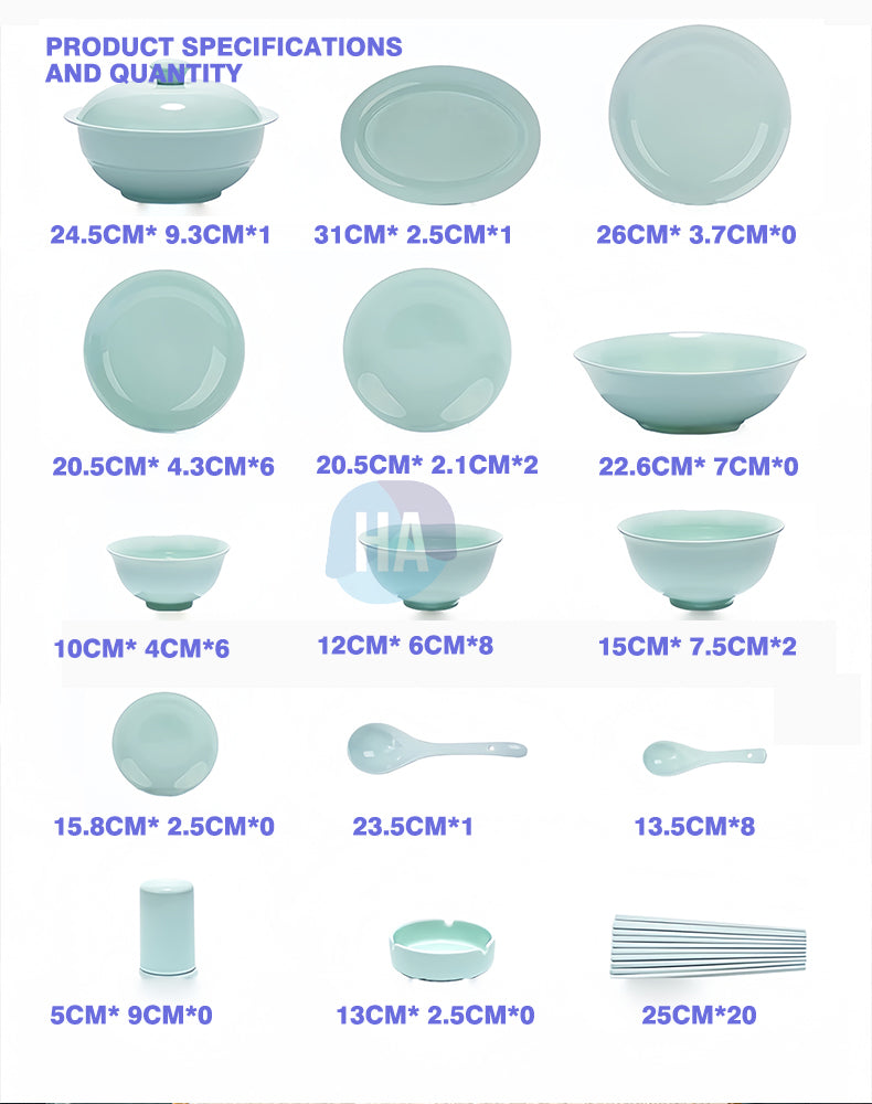 Jingdezhen high-white clay bowl and dish set for household use